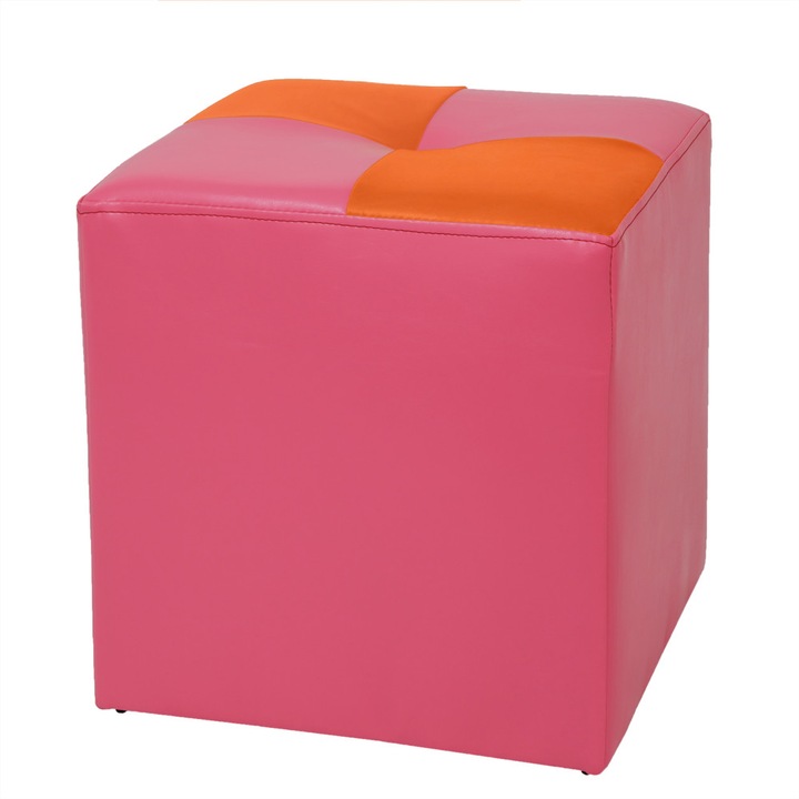Taburet Cool - imitatie piele roz/portocaliu - 21896/21895