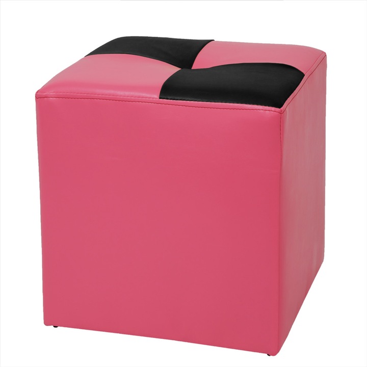 Taburet Cool - imitatie piele roz/negru - 21896/21901