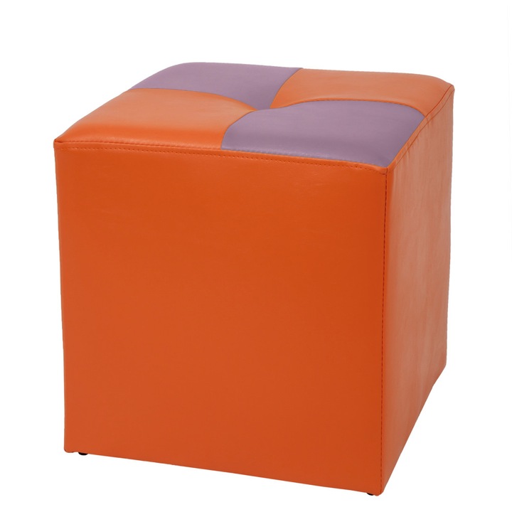 Taburet Cool - imitatie piele portocaliu/mov - 21895/21897