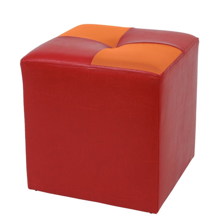 Taburet Cool - imitatie piele rosu/portocaliu - 21900/21895