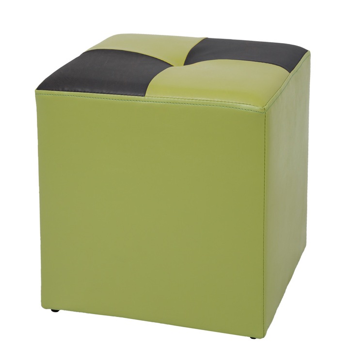 Taburet Cool - imitatie piele verde/wenge - 21899/21835