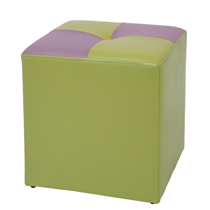 Taburet Cool - imitatie piele verde/mov - 21899/21897