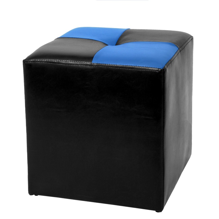 Taburet Cool - imitatie piele negru/albastru - 21901/21898