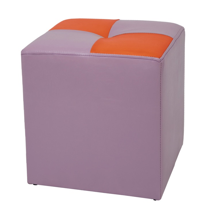 Taburet Cool - imitatie piele mov/portocaliu - 21897/21895