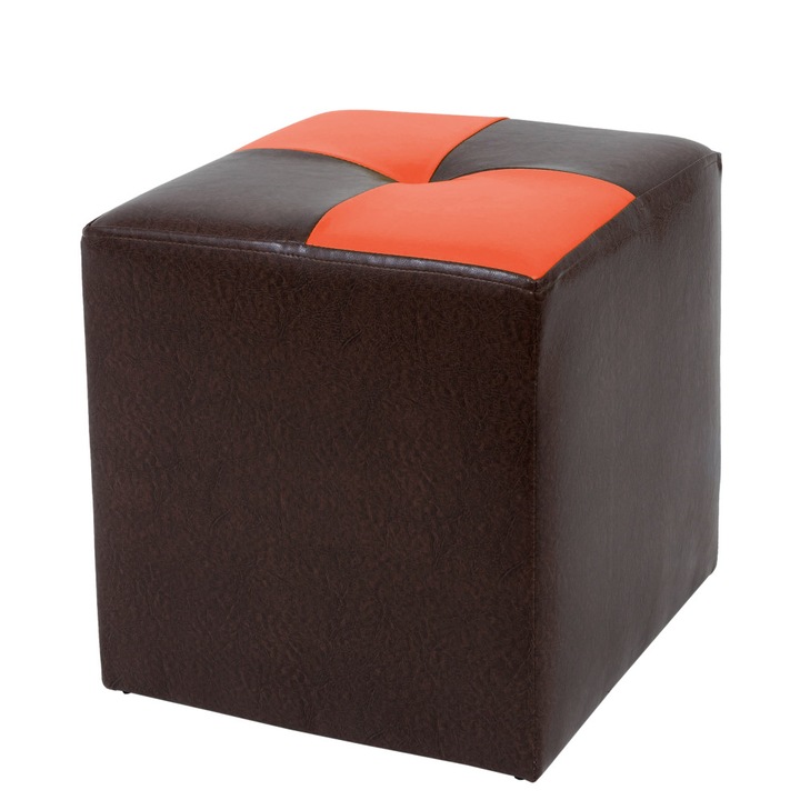 Taburet Cool - imitatie piele maro/portocaliu - 15611/21895