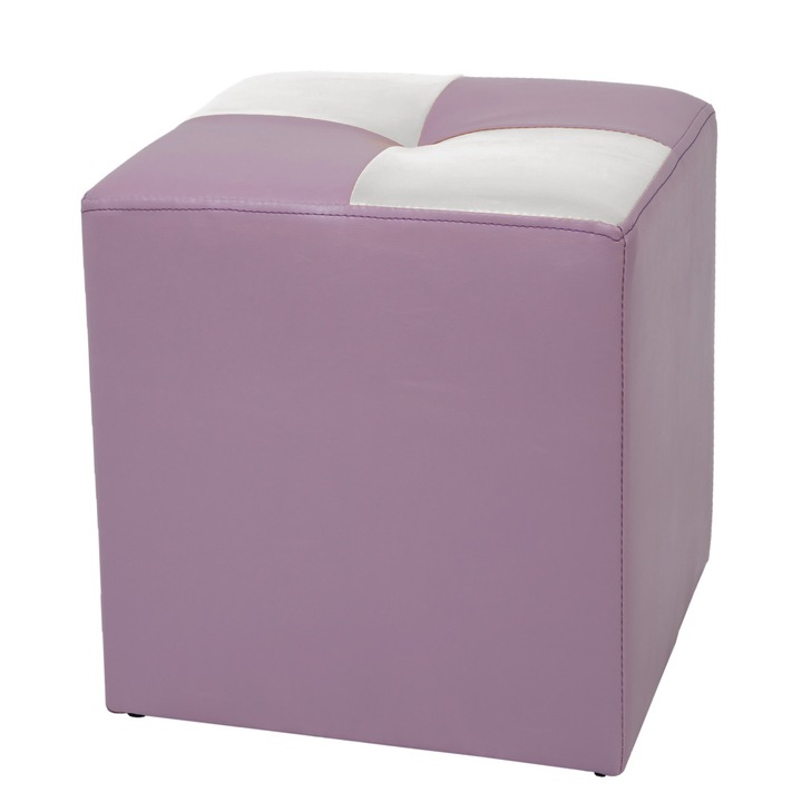 Taburet Cool - imitatie piele mov/alb - 21897/21894