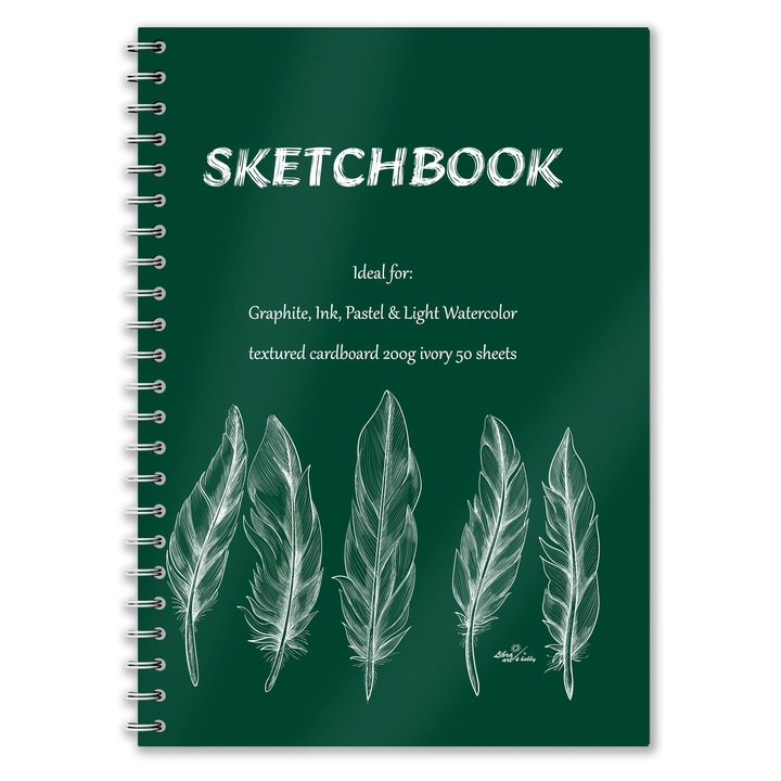 Caiet schite A4 50 file carton 200g ivory texturat