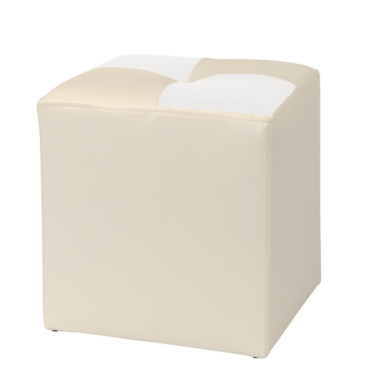 Taburet Cool - imitatie piele crem/alb - 21834/21894