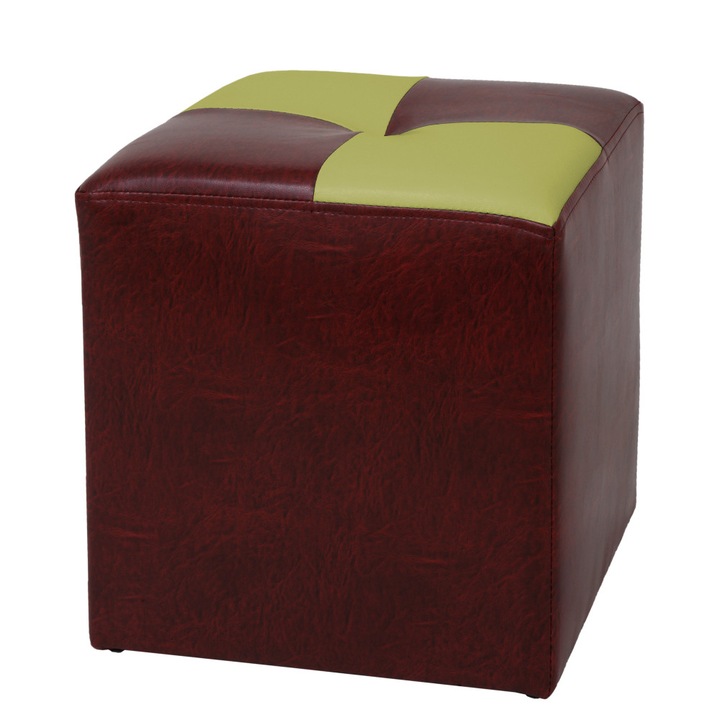 Taburet Cool - imitatie piele bordo/verde - 21902/21899