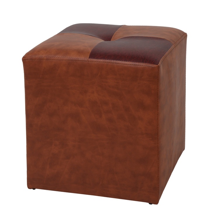 Taburet Cool - imitatie piele coniac/bordo - 8070/21902