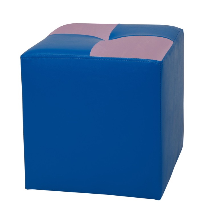 Taburet Cool - imitatie piele albastru/mov - 21898/21897