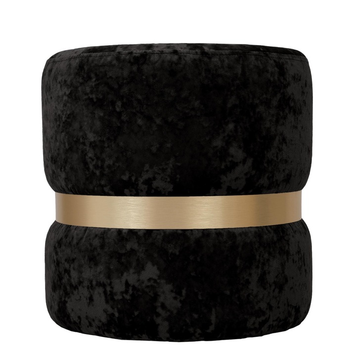 Taburet Ring - inel auriu - stofa E01 - negru