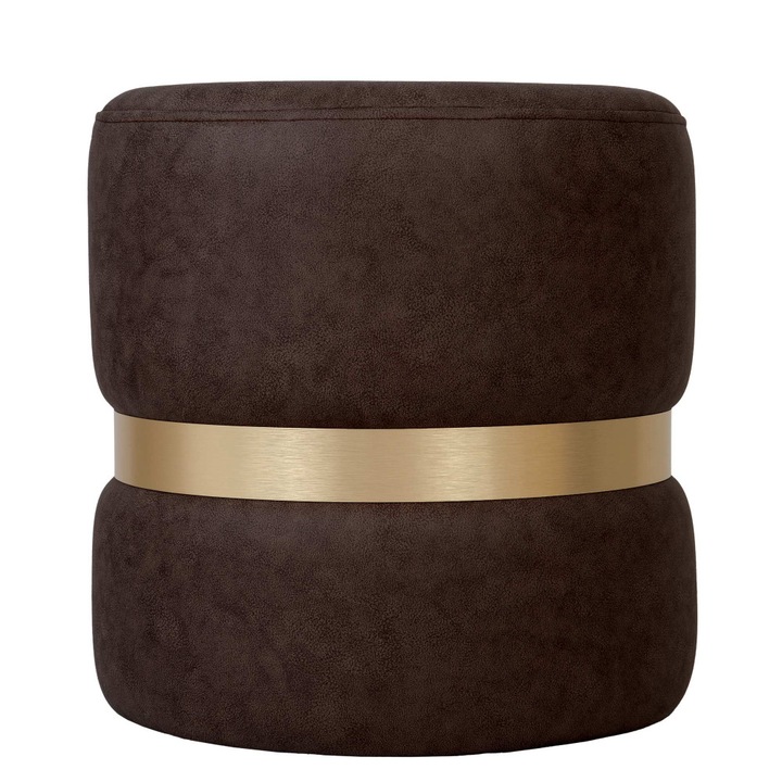 Taburet Ring - inel auriu - stofa M612 - maro