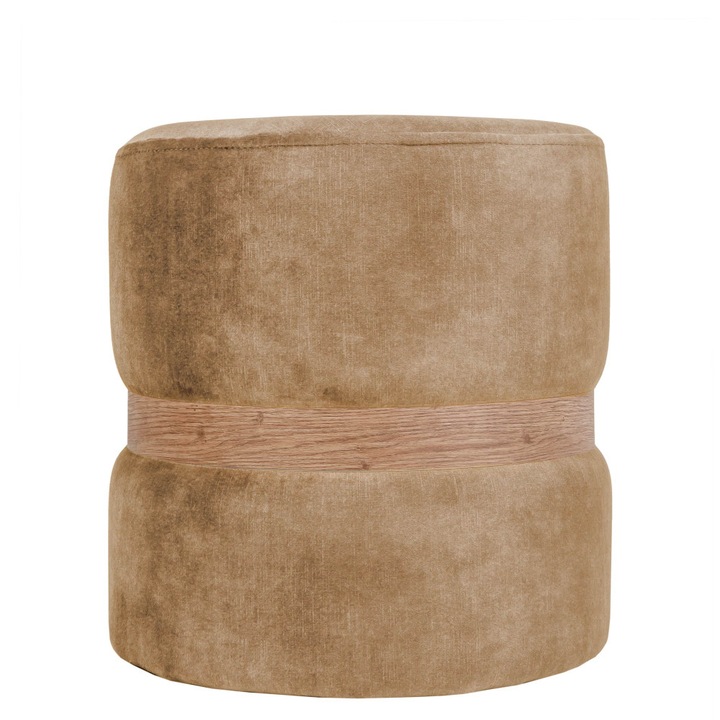 Taburet Ring - inel stejar - stofa P03 - bej