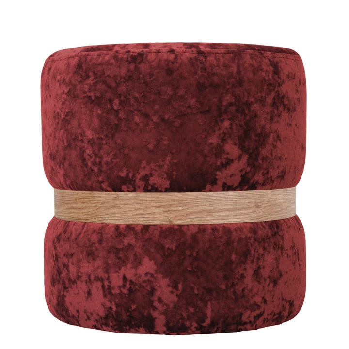 Taburet Ring - inel stejar - stofa E42 - bordo