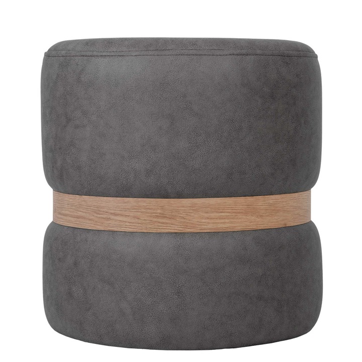 Taburet Ring - inel stejar - stofa M611 - gri