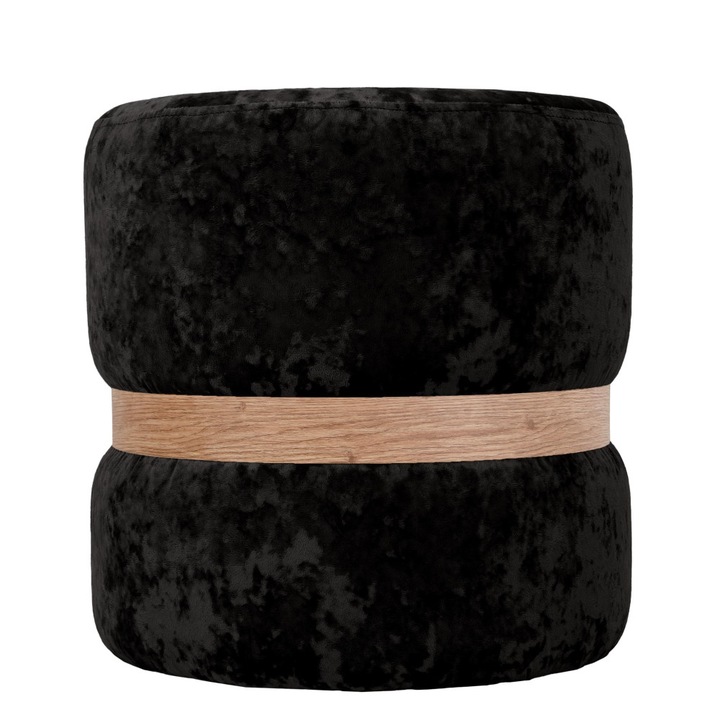 Taburet Ring - inel stejar - stofa E01 - negru