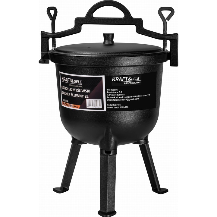 Cazan de vanatoare din fonta 8L, Kraft&Dele, KD4186