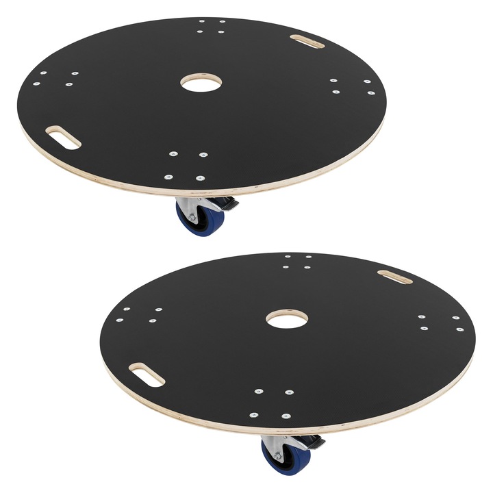 Set 2 platforme transport mobilier ECD Germany, 87x14, 5cm, roți cauciuc, capacitate 800kg