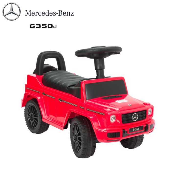 Masinuta MERCEDES-BENZ G350d, licenta oficiala Mercedes, PREMIUM QUALITY, RIDE-ON tip PREMERGATOR pentru copii intre 12-36 luni, cu scaun din piele ecologica, bara de protectie, volan interactiv, VelvetKidS