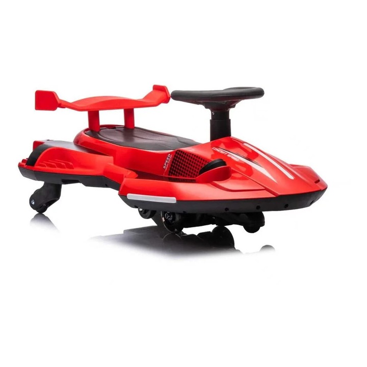 Електрически карт за деца с дрифт, Bluetooth, MP3/USB порт, LED светлини и ефект на дим, мощност 35 W, батерия 12V 7Ah, препоръчителна възраст 3-8 години, червен