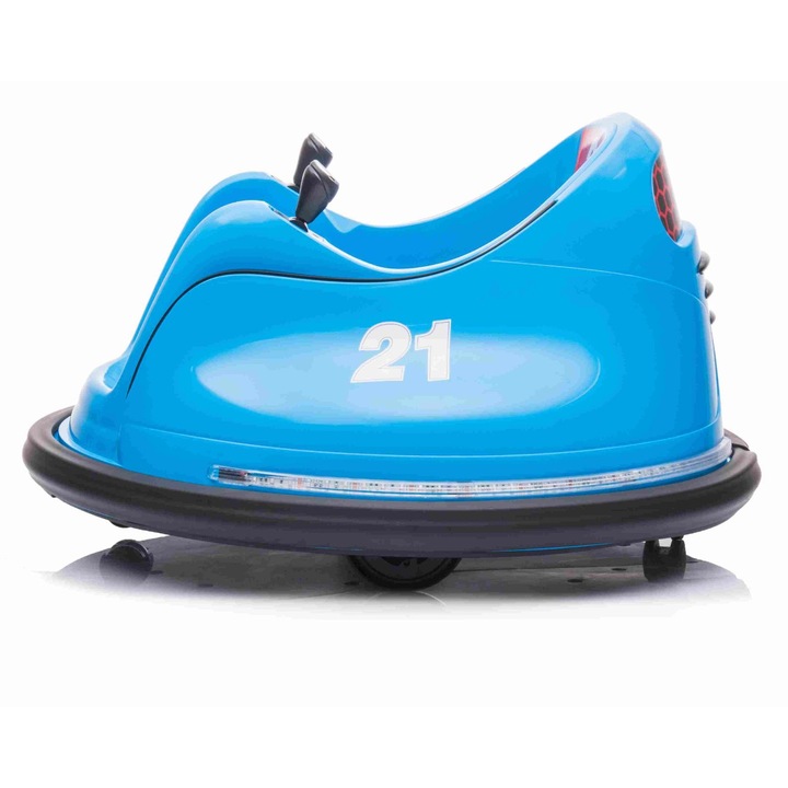 Vehicul electric pentru copii RIRIDRIVE 12V albastru, potrivit pentru utilizare in interior si exterior, telecomanda de 2, 4 Ghz, iluminare cu LED, control cu joystick, motor 2 X 15W