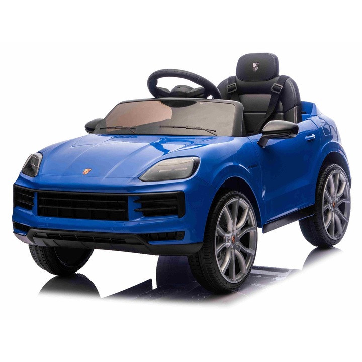 Masinuta electrica Tea Sports Porsche Cayenne 12V, telecomanda 2.4 GHz, lumini LED, gri, 103x63x54,5cm