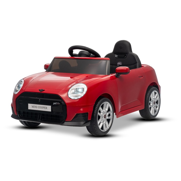 Masina electrica copii Tea Sports MINI Cooper 12V, rosu, Bluetooth, telecomanda 2.4 GHz, 96x55x47cm