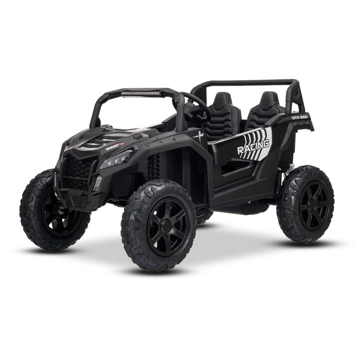 Masina electrica Tea Sports UTV XXL 24V, 2 locuri, cu roti gonflabile, negru, 135x95x80cm