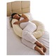 Perna 4 in 1 Gravide si Alaptare Forever Baby, Design Patentat, Suport Lombar, Cervical si Burtica, Bumbac Premium, Husa Detasabila, Multifunctionala, Alb/Crem/Menta