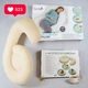 Perna 4 in 1 Gravide si Alaptare Forever Baby, Design Patentat, Suport Lombar, Cervical si Burtica, Bumbac Premium, Husa Detasabila, Multifunctionala, Alb/Crem/Menta