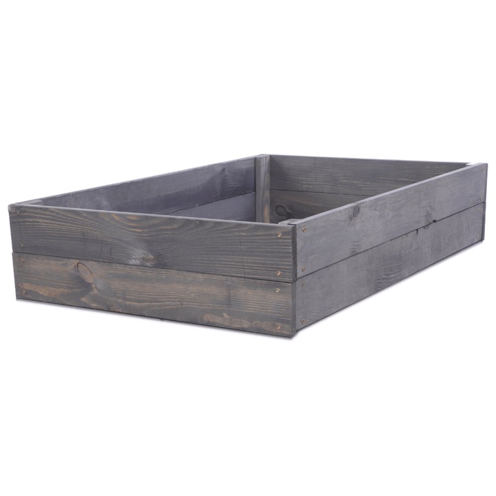 Pat de gradina inaltat MODO24, 18x100x90cm, lemn, gri