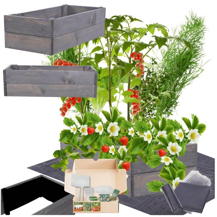 Gradina ridicata MODO24, 18x90x30cm, lemn, gri