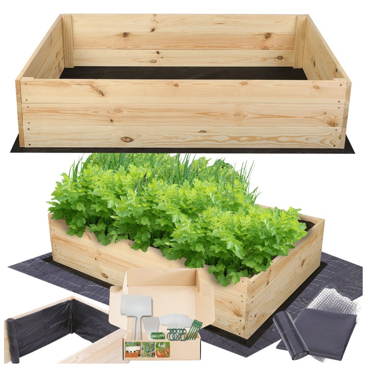 Gradina ridicata MODO24, 27x120x60cm, lemn, bej