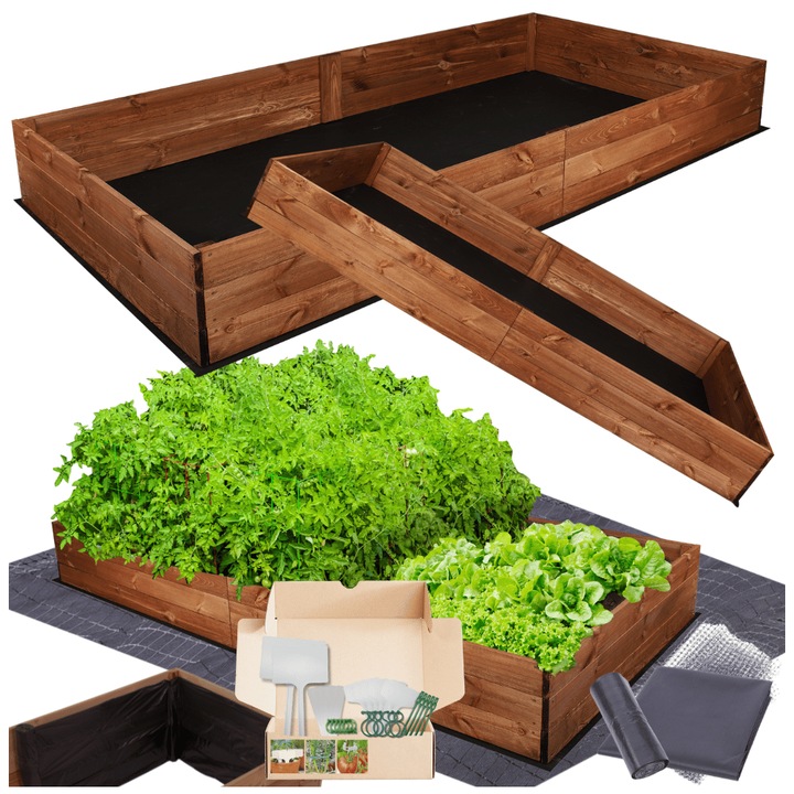 Gradina ridicata MODO24, 27x200x100cm, lemn, brown