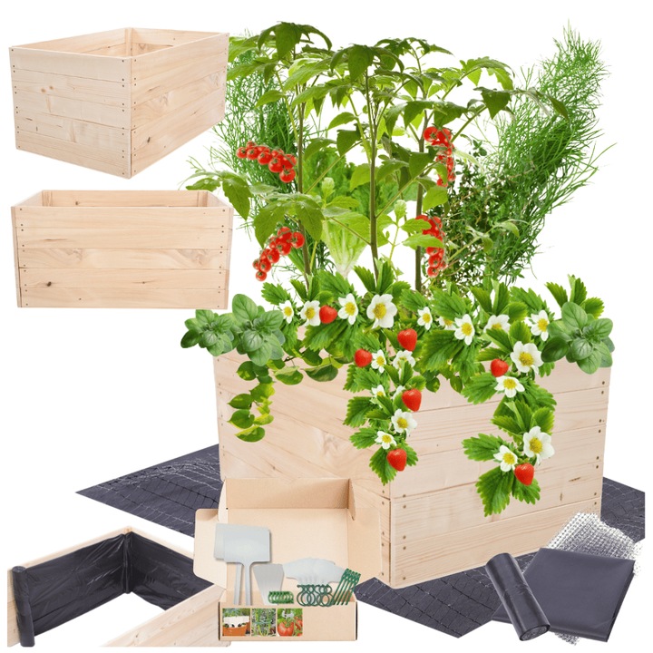 Gradina ridicata MODO24, 45x90x60cm, lemn, bej