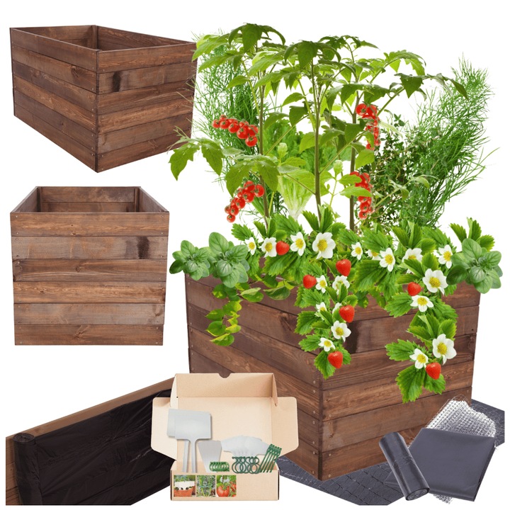 Gradina ridicata MODO24, 54x100x60cm, lemn, maro