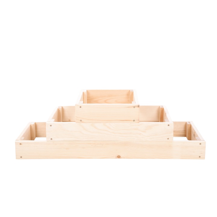 Pat de gradina inaltat MODO24, 27x90x30cm, bej, lemn