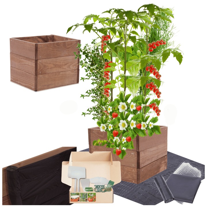 Gradina ridicata MODO24, 27x30x30cm, lemn, brown