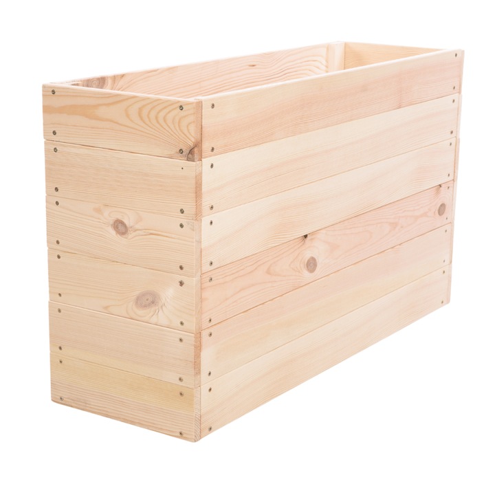 Pat de gradina inaltat MODO24, 54x100x30cm, lemn, bej