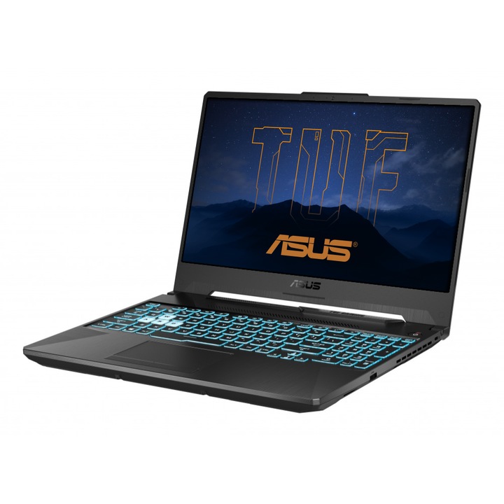 Asus TUF A15 Gamer Laptop, AMD Ryzen 7 7445HS, 16GB DDR5 Memória, 512GB SSD, 15.6" FullHD, 144Hz Kijelző, Nvidia RTX 3050, Magyar billentyűzet, Fekete, Vírusírtó, Böngésző, Windows 11 Pro