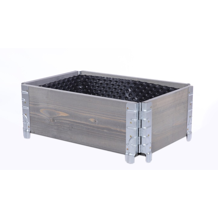 Jardiniera gradina inaltata MODO24, reglabil, cu folie de protectie, 20x60x40cm, gri