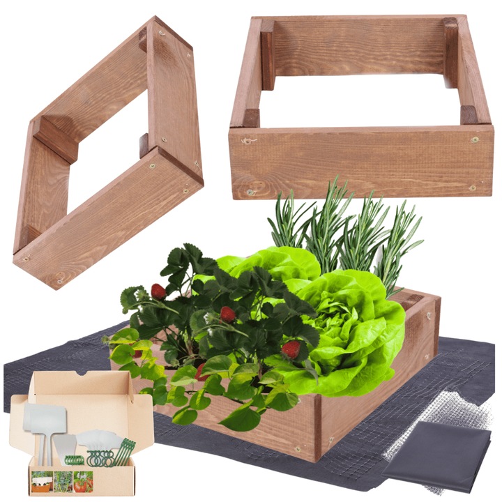 Ghiveci din lemn MODO24, set, 9x30x30cm, brown