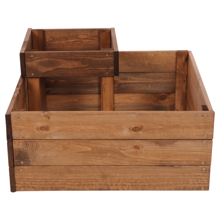 Pat de gradina inaltat MODO24, 36x60x60cm, din lemn, maro