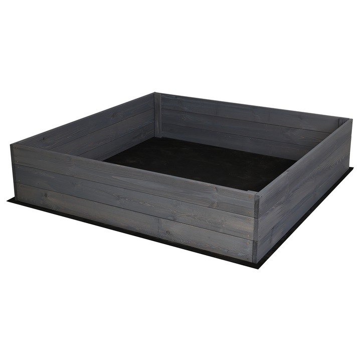 Strat inaltat pentru gradina, MODO24, 27x120x120cm, lemn, gri