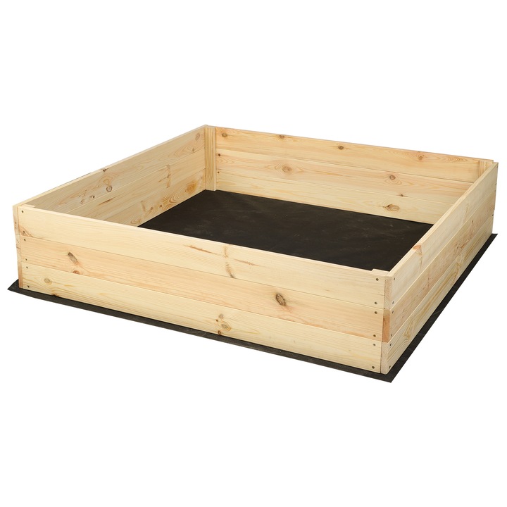 Pat de gradina inaltat MODO24, 27x80x80cm, lemn, bej