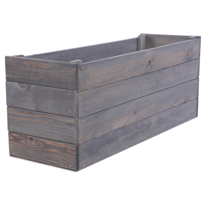 Pat de gradina inaltat MODO24, lemn impregnat, 36x90x30cm, gri