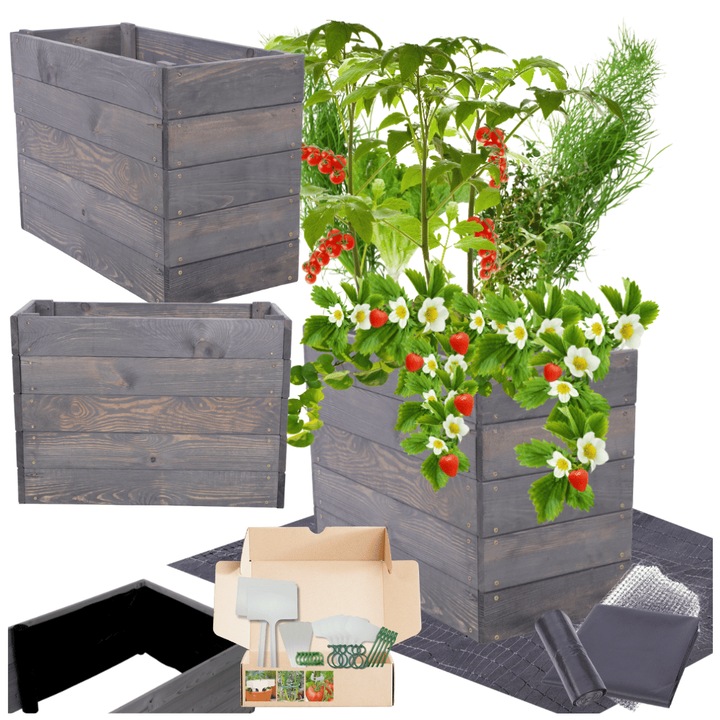 Gradina ridicata MODO24, 45x60x30cm, lemn, gri