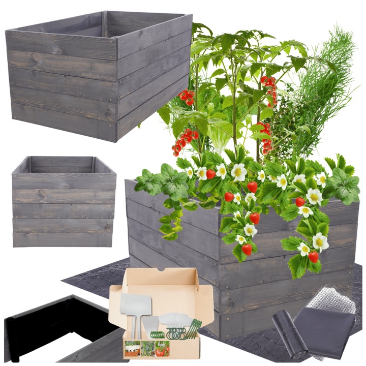 Gradina ridicata MODO24, 45x60x60cm, lemn, gri