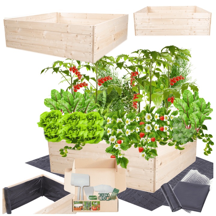 Gradina inaltata jardiniere legume rasadnita lada impregnat 36x120x120, Lemn, bej